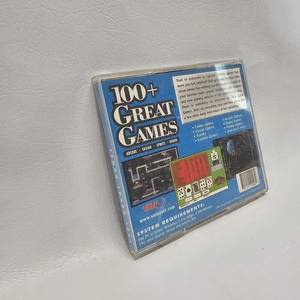Vintage PC CD-ROM 100+ Great Games Millennium Edition ValuSoft Windows 95/98